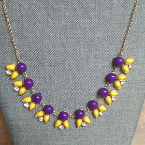 🐾 2 For $16 Purple & Gold Gem Bib Necklace